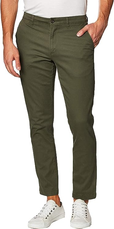 Amazon Essentials Pantaloni Kaki Elasticizzati Casual Slim Uomo